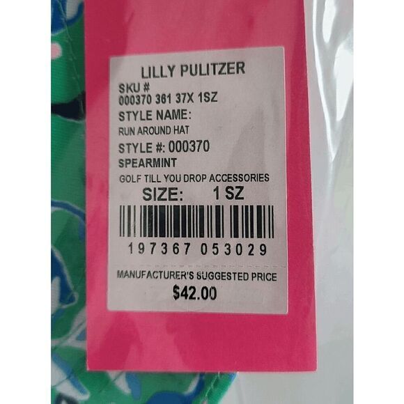 ☀🌴🏌 NWT LILLY PULITZER Women’s Run Around Hat Floral Print Spearmint Golf - Picture 11 of 12